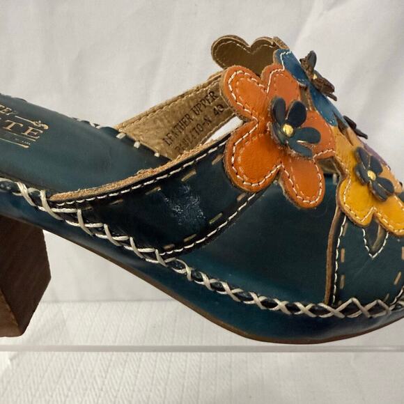 L Artiste Sandals Womens 9 Multicolor Flowers Leather Boho Hippie Spring Step 40 - Picture 9 of 11